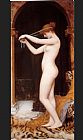 John William Godward Wall Art - Venus Binding Her Hair